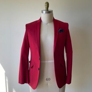 Express Red Fitted Sport Coat 36 Short